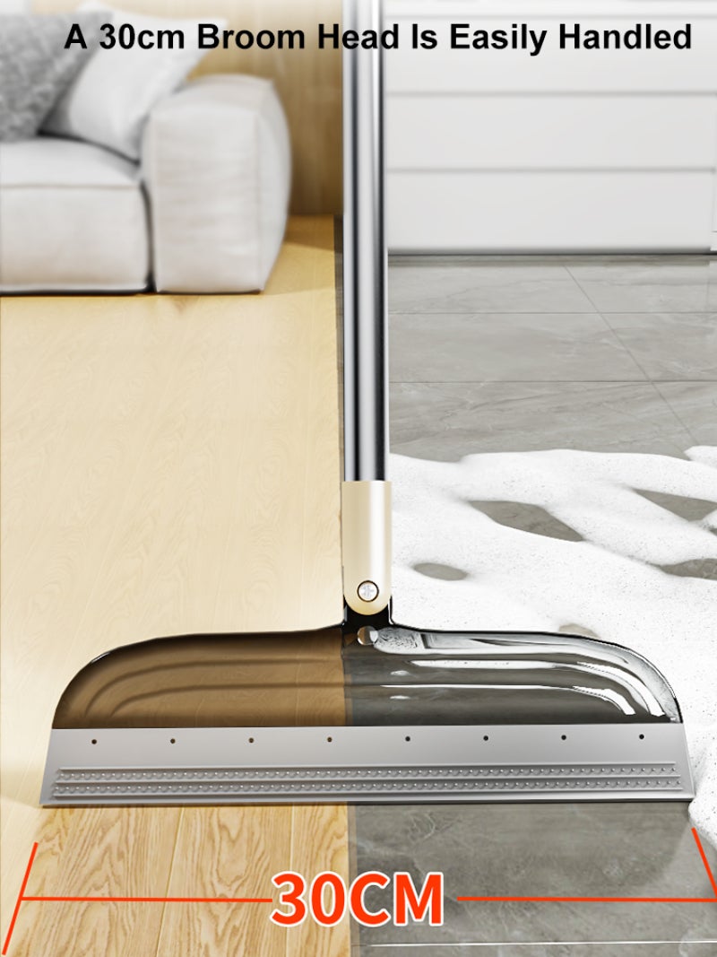Modern Light Luxury Long Squeegee Cleaner, Household Water Wiper with Storage Rack, Multi-surface Floor Glass Bathroom Cleaning Tool - Image 4