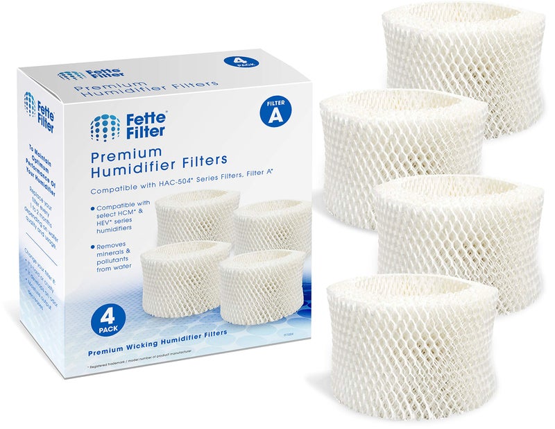 Fette Filter  Premium Humidifier Filters Compatible With Honeywell HAC504 HAC504AW  Filter A for Cool Mist Humidifiers QTY 4