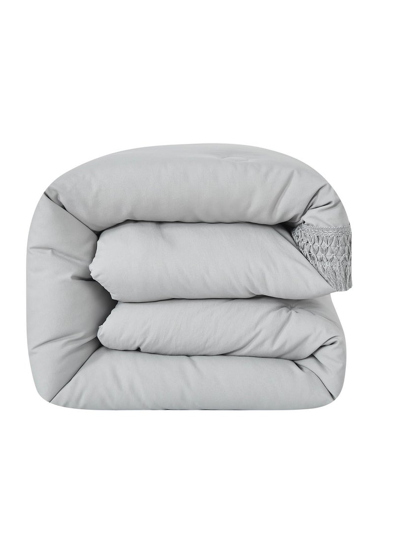 ShinyFlower Milk-Soft Comforter Bedding Set, Ultra Soft All-Season Quilt with Tassel Trim, Size 170×230cm 6PCS Bed Set - Image 3