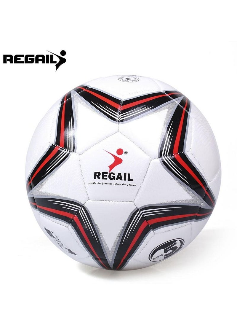 REGAIL - كرة تدريب كرة القدم الرسمية مقاس 5 من الجلد الصناعي على شكل نجمة - كرة تدريب كرة قدم عالية الجودة - كرة رياضية احترافية Bola Sepak - Image 1
