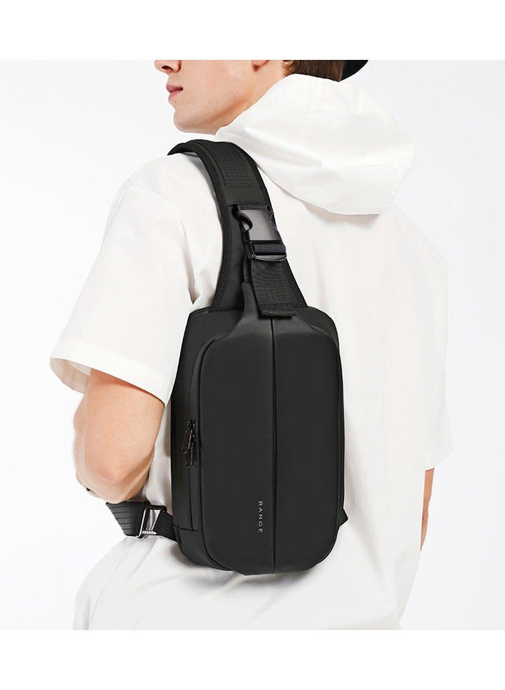 BANGE Cross Backpack Waterproof Crossbody Bag for Men Anti-theft Chest Bag Sling Bag Multiple Compartments Casual Lightweight Comfortable Multifunctional, Black - Image 3