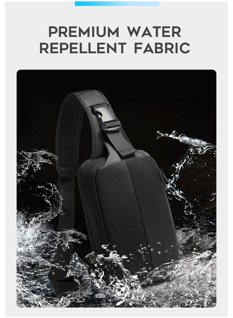 BANGE Cross Backpack Waterproof Crossbody Bag for Men Anti-theft Chest Bag Sling Bag Multiple Compartments Casual Lightweight Comfortable Multifunctional, Black - Image 4