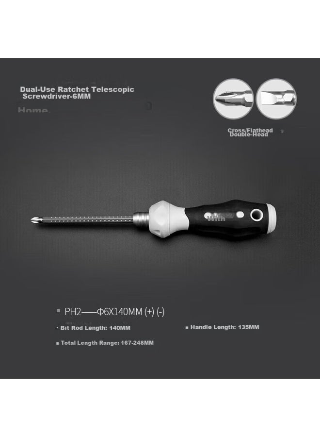 Greener Cross-shaped And Flathead Screwdriver Set, Multi-functional Household Disassembly And Repair Ratchet Screwdriver Kit - Image 1