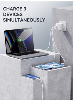 VOLTME 67W USB-C Charger, 3-Port GaN PD Fast Wall Charger for MacBook Pro/Air, iPhone 16 Series (16 Pro Max, 16 Pro, 16 Plus), iPhone 15/14/13/12/11, iPad Pro/Air, Galaxy S24/S23/S22, Note20, Pixel, Apple Watch, Air Pods Pro, Steam Deck, and More (White)  - Image 3