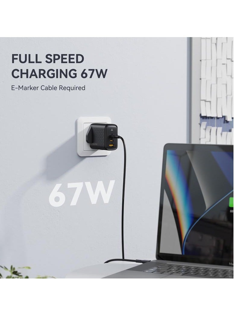 VOLTME 67W USB-C Charger, 3-Port GaN PD Fast Wall Charger Plug for MacBook Pro/Air, iPhone 16 Series (16 Pro Max, 16 Pro, 16 Plus), iPhone 15/14/13/12/11, iPad Pro/Air, Samsung Galaxy S25/S24/S23/S22, Note20, Pixel, Apple Watch, AirPods Pro, Steam Deck, Travel-Friendly Fast Charging Adapter (White)  - Image 4