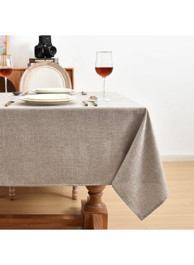 Fitable Nature Faux Linen Tablecloths Rectangle 60 x 84 Inch - 2 Pack Neutral Table Clothes for 4-6 Foot Tables, Wrinkle-Proof Faux Burlap Table Cover for Dining, Farmhouse, Outdoor Picnic, Camping - Image 3
