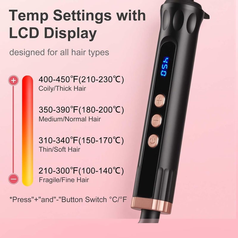 YOOJ ® Tapered Curling Wand Iron 0.5 to 1 Inch, Ceramic Hair Curler Wand with Tourmaline Ceramic Long Barrel and Heat-Resistant Glove, Dual Voltage, Hair Curler for Long, Short, and Medium Hair - Image 5
