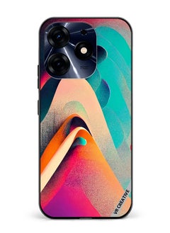 Protective Case Cover For Tecno Spark 10 Pro Abstract Waves Lines Design Multicolour