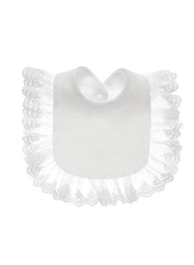 Surakey Baby Muslin Bandana Drool Lace Bibs Adjustable Bibs, Teething And Drooling Bibs Saliva Towel Clean Bibs For Newborn - White - Image 1