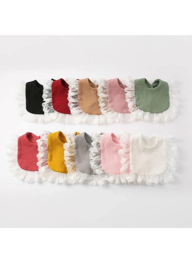 Surakey Baby Muslin Bandana Drool Lace Bibs Adjustable Bibs, Teething And Drooling Bibs Saliva Towel Clean Bibs For Newborn - White - Image 4
