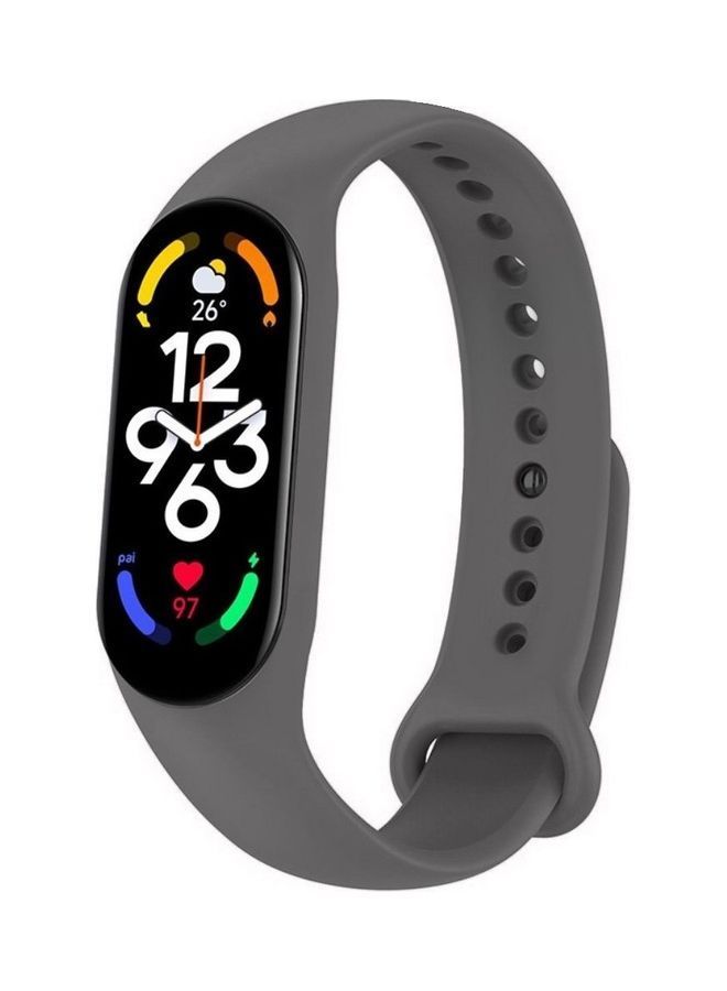 NIBEMINENT Xiaomi Mi Band 7 Replacement Strap Soft Silicone Watch Sport Wristband Bracelet Compatible with Smart Fitness Tracker 2022 Release Grey  - Image 1