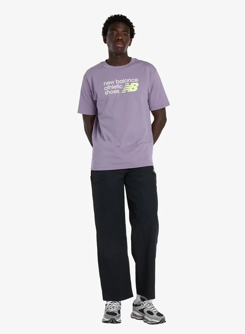 New Balance CANDIED VIOLET (AA5) Athletics Relaxed Premium Chest Logo T-Shirt for Men | Best Price UAE