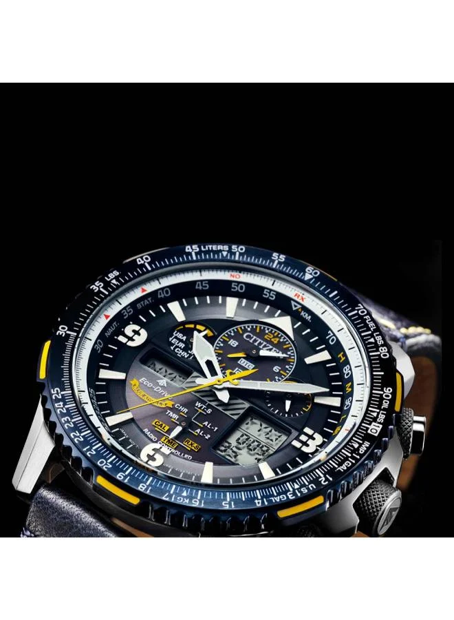 CITIZEN Men's Promaster Blue Angels Blue Calf Leather Strap - JY8078-01L