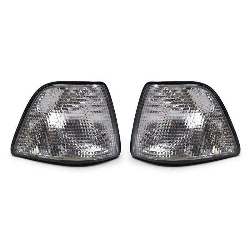 A Pair of Turn Signal Light With White Lens Replacement For BMW E36 318i 328i M3 - Image 1