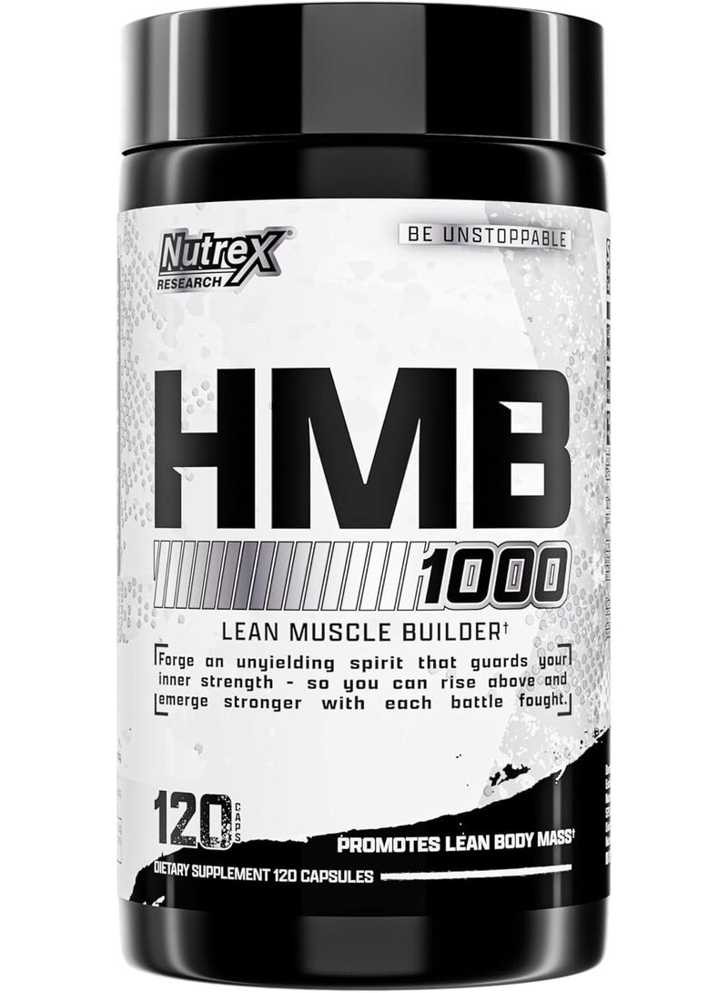Nutrex Research Labs HMB 1000 MG | Supports Muscle Recovery, Reduce Skeletal Muscle Damage, Increased Strength, Prevent Muscle Loss | 120 Capsules - Image 1