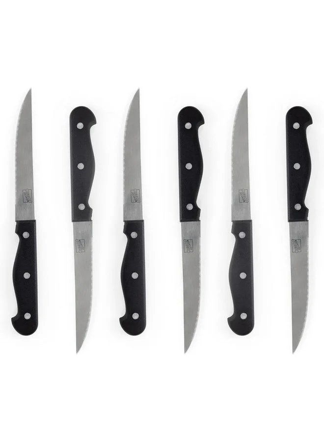 GIBSON 13-Piece Westover Stainless Steel Cutlery Set with Wood Storage Block Black and Silver 32.39 x 8.89 x 15.24 cm 127727.13