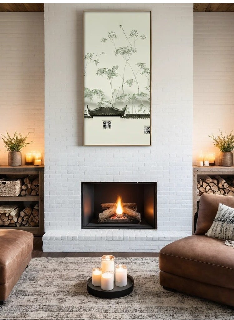 Neo Front Textured Silk Art in Grey Gold Solid Wood Frame - 70x140 cm LTK-22030055  - Image 2