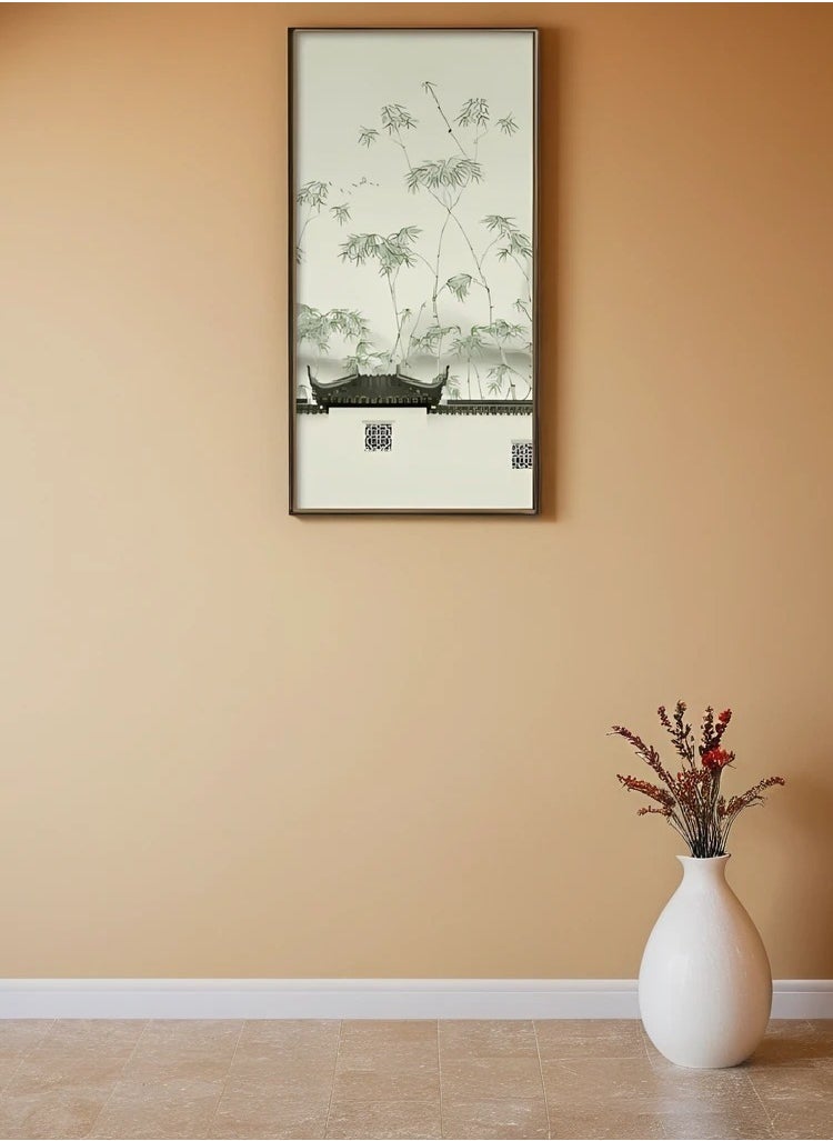 Neo Front Textured Silk Art in Grey Gold Solid Wood Frame - 70x140 cm LTK-22030055  - Image 3