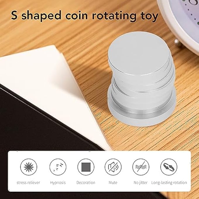 TUWEI Stress Relief Toy S Shape Toy Exquisite Aluminum Alloy Portable Flexible Fun for Office for Adults (Silver) - Image 2