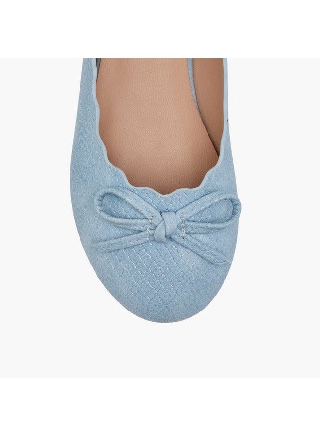 ليتل ميسي حذاء باليرينا بناتي سهل الارتداء بفيونكة وتفاصيل مقوسة - Image 4