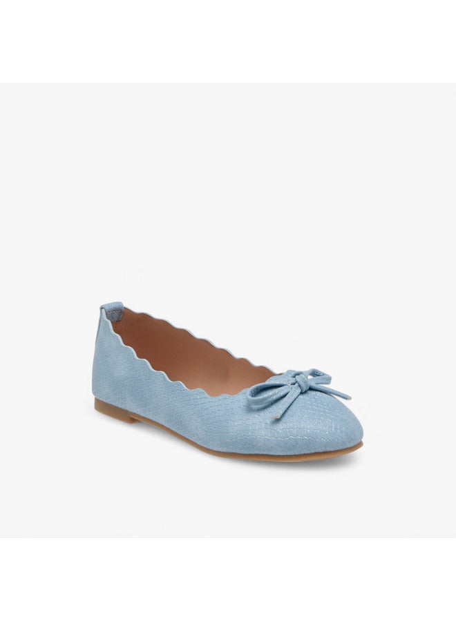 ليتل ميسي حذاء باليرينا بناتي سهل الارتداء بفيونكة وتفاصيل مقوسة - Image 2