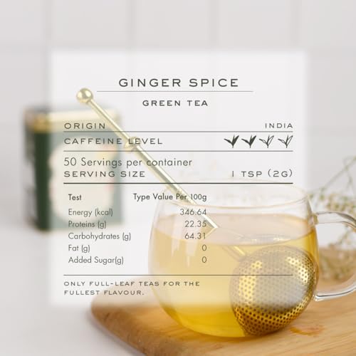 Makaibari Holiday Edition : Ginger Spice Green Tea | Anti-Oxidants, Immunity Booster | Tin Caddy | 100g - Image 5