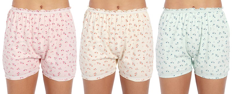 BLAZON Women Cotton Hosiery Bloomer shorts (Pack of 3 7002 Saroj_1_Ass_5XL_Baby Pink, Off White, Sea Green_5XL) - Image 1