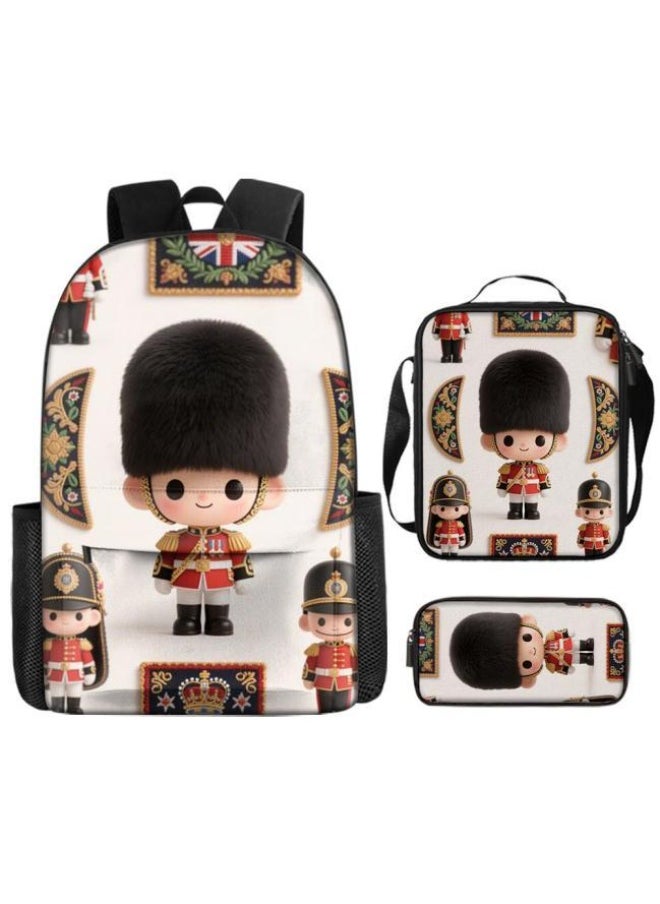 Cute cartoon print, three-piece practical bag combination (available for students, children, friends on outings, mountain climbing, etc.) - 71