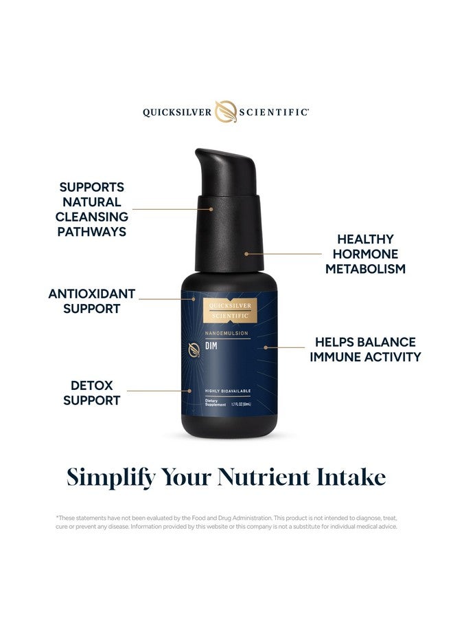Quicksilver Scientific Nanoemulsified DIM - Liposomal DIM Supplement to Support Healthy Hormone Balance for Women & Men - Soy-Free Detox & Immune Support (1.7oz / 50ml) - Image 2