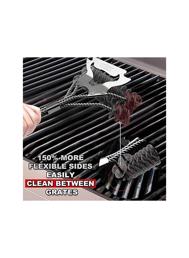 PROMASS Grill Brush for Outdoor Grill Bristle Free - Safe BBQ Grill Cleaner Brush - 17" BBQ Brush for Grill Cleaning Kit -Stainless Grill Cleaning Brush BBQ Grill Accessories Tools- Gifts for Men Dad - Image 2