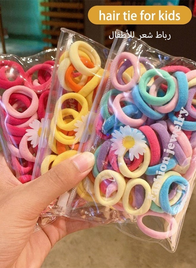 100 colorful children's hair bands with good elasticity, suitable for tying hair, Korean style, cute hair accessories for women - Image 1