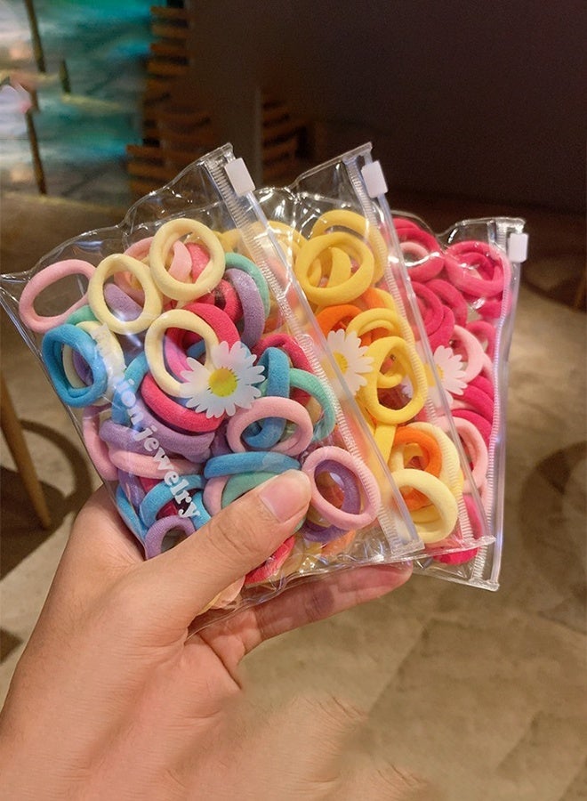 100 colorful children's hair bands with good elasticity, suitable for tying hair, Korean style, cute hair accessories for women - Image 5