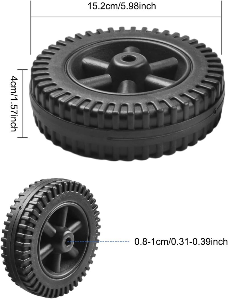 قطع غيار عجلات الشواء بقطر 4.6 بوصة، عجلتان بلاستيكيتان متعددة الوظائف، عجلات بلاستيكية سوداء لأفران الشواء الغازية من نوع Charbroil، عجلات للاستخدام في حفلات الشواء الخارجية - Image 4