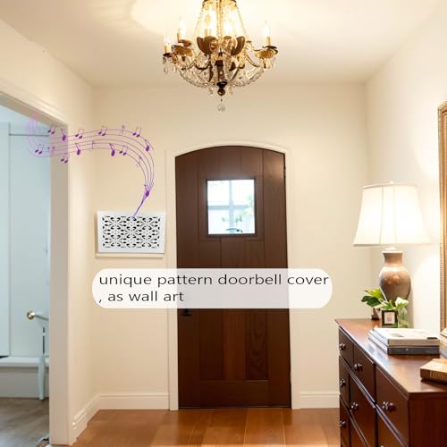 JZLiner Doorbell Chime Cover Modern Home Decor Chime Box Only Premium Wooden Designed for Doorbell (White) - Image 3