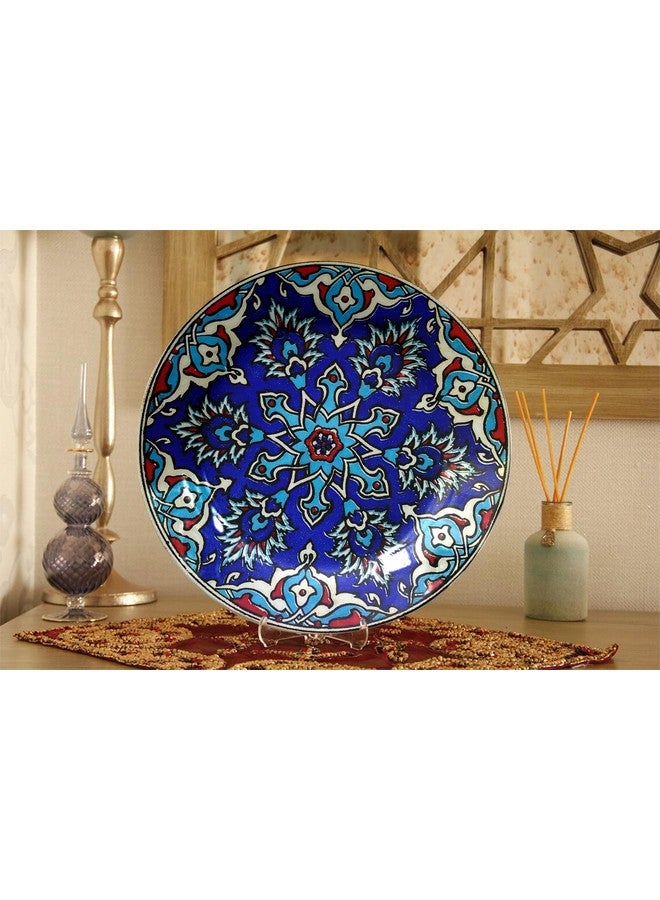 JIKRAA® Blue Turkish Ceramic Decorative Wall Plate | Hanging Decor for Living Room, Home, Office, Cafe, Restaurants and Hotel | Size-10 Inch - Image 3