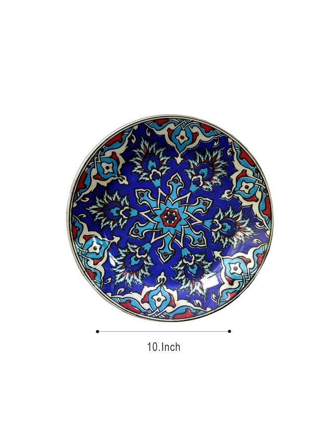 JIKRAA® Blue Turkish Ceramic Decorative Wall Plate | Hanging Decor for Living Room, Home, Office, Cafe, Restaurants and Hotel | Size-10 Inch - Image 4