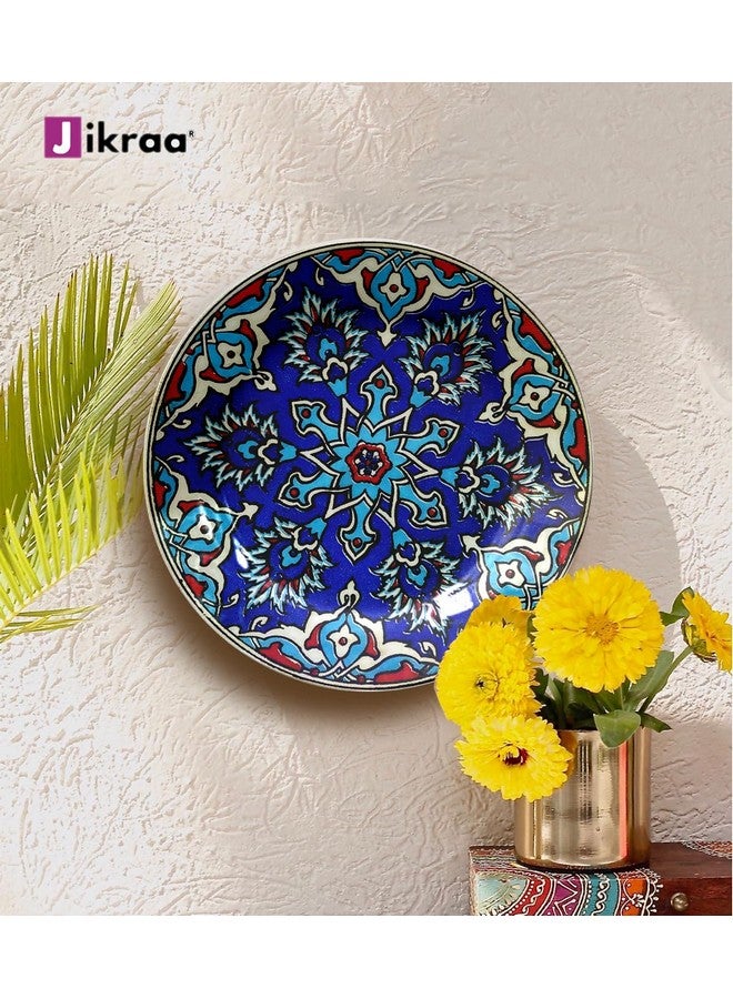 JIKRAA® Blue Turkish Ceramic Decorative Wall Plate | Hanging Decor for Living Room, Home, Office, Cafe, Restaurants and Hotel | Size-10 Inch - Image 2
