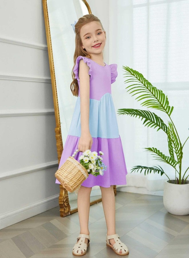 Arshiner فستان أرشينر للأطفال الصغار للفتيات صيفي بدون ظهر على شكل حرف A فستان قطن أزرق لحفلة عيد الميلاد للفئة العمرية 2-3 سنوات - Image 4