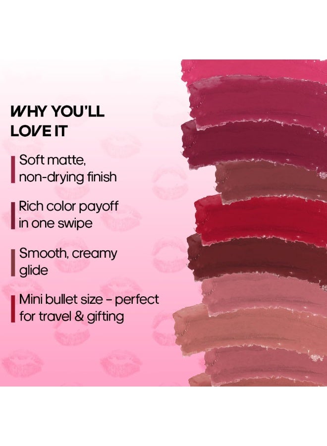 Recode Bold Blossom Matte Mini Bullet Lipstick Set Of 5(5 X 1.5 G) - Image 2