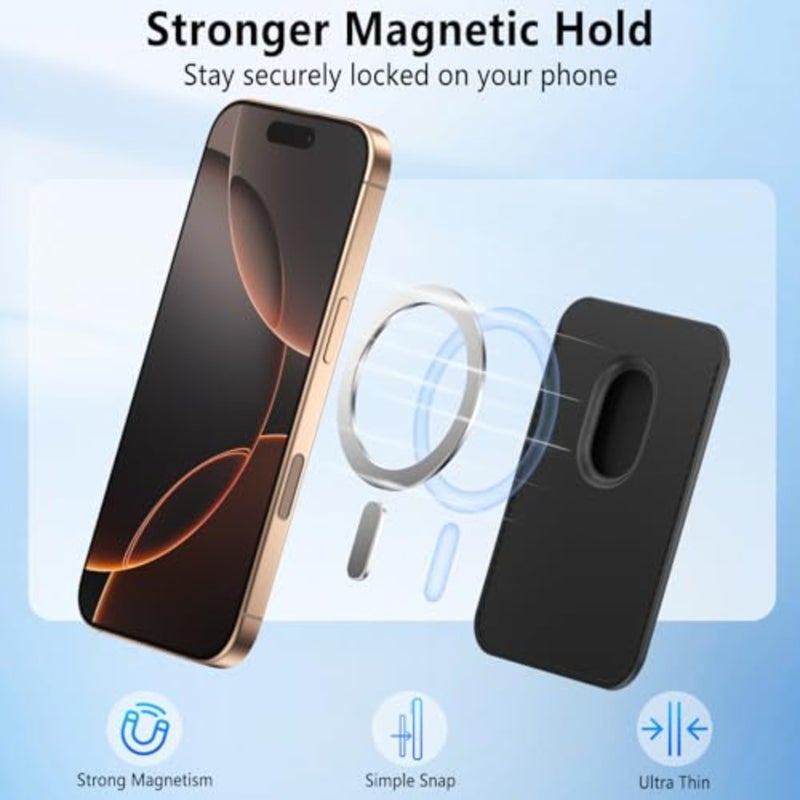 محفظة مغناطيسية لهاتف iPhone 16/15/14/13/12 Pro/Max/Plus/Mini، محفظة هاتف جلدية، حامل بطاقة RFID مع مغناطيس أسود - Image 3