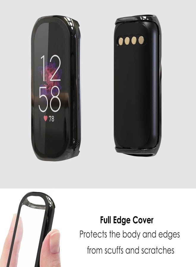 Simpeak 5-Pack Soft Screen Protector Bumper Case Compatible with Fitbit Luxe Smartwatch, Full Protection, Gold/Clear/Silver/Black/Rose Gold - Image 3