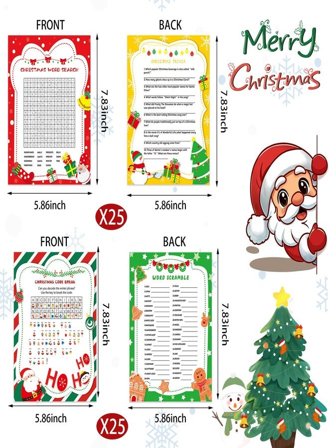 LOAVER 54 Pcs Christmas Trivia Party Game Cards,Christmas Code Break Trivia Scramble Game Cards Set Guessing Activity for Xmas Vacation Party Game Supplies Coworkers Holiday Activity - Image 2