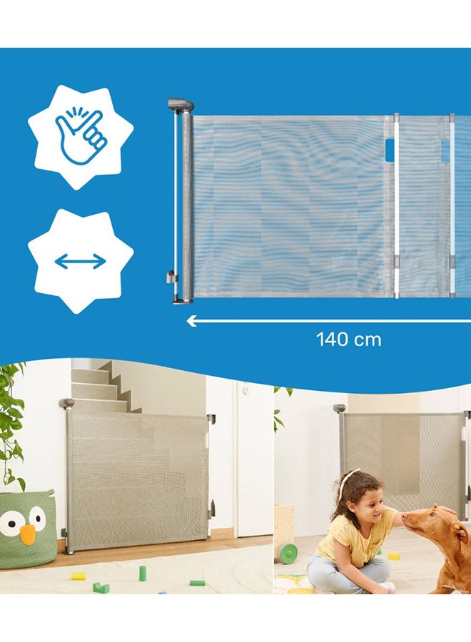 Badabulle Baby Safe And Roll Retractable Safety Gate - Multicolour, Expandable Up To 140 Cm, Easy Install - Image 4