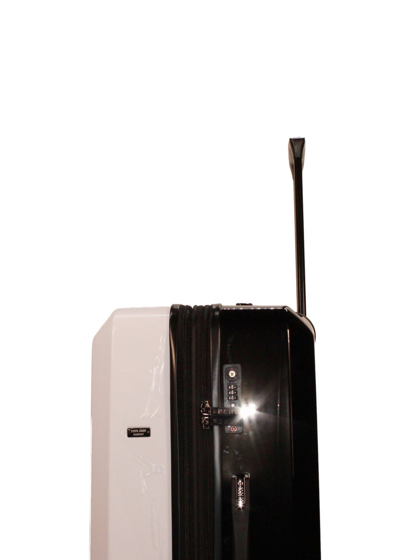 دكني حقيبة سفر صلبة من دكني - صغيرة | بيضاء | عربة سفر أنيقة وخفيفة الوزن - Image 3