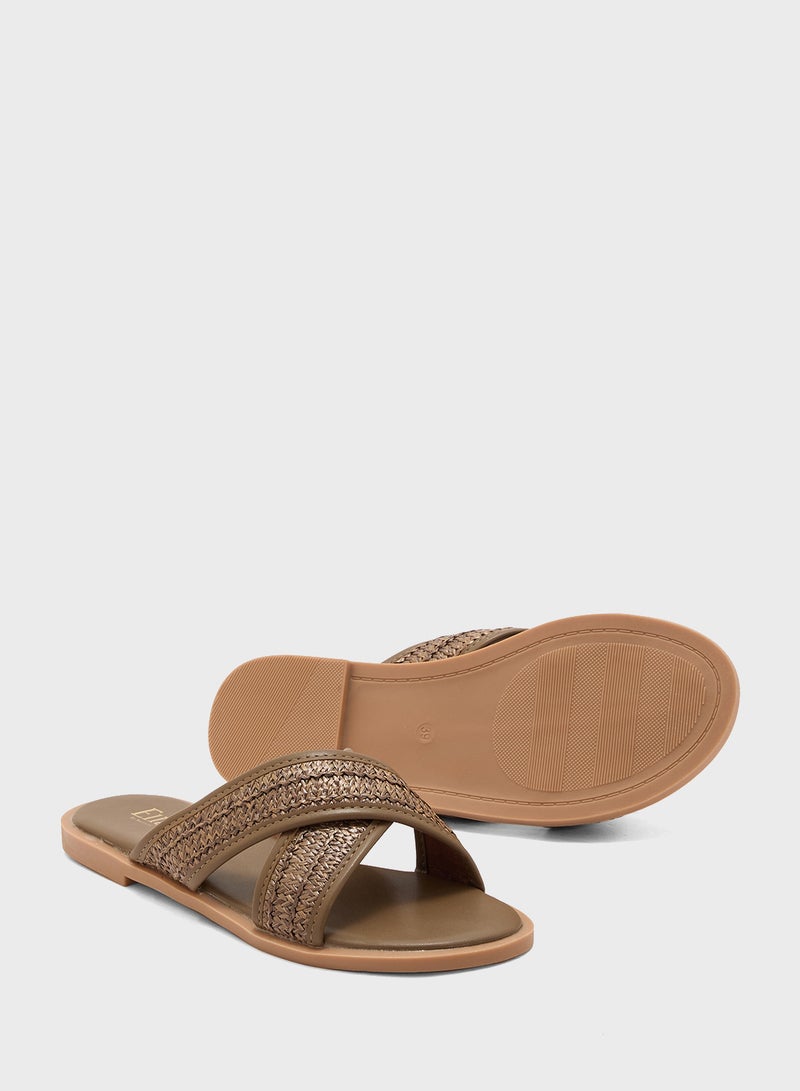 ELLA Raffia Flat Sandal  - Image 3