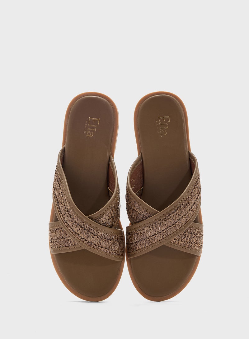 ELLA Raffia Flat Sandal  - Image 4