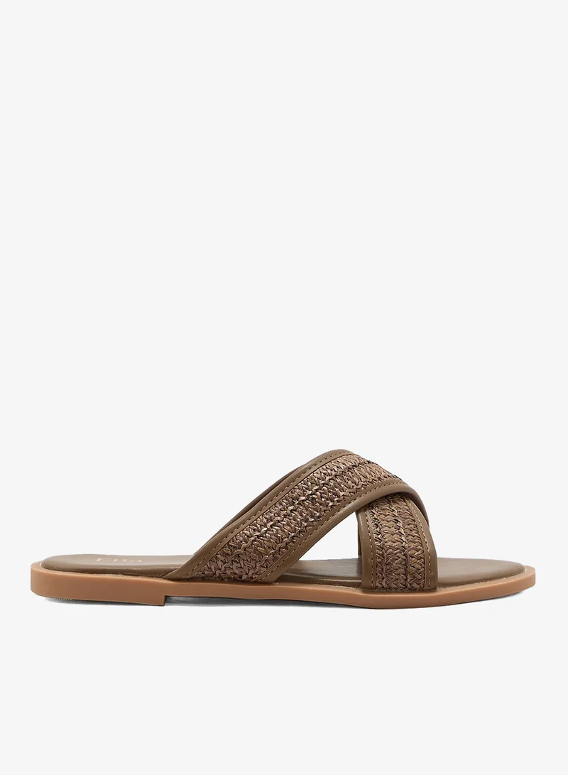 ELLA Raffia Flat Sandal