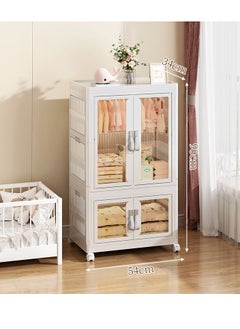 XiuWoo Foldable Wardrobe Portable Kids Closet Children's Wardrobe Collapsible Plastic Large Baby Clothes Cabinet Bedroom Nursery Armoire Quick Install Toddler Dresser with Hanging Rod and Door  - Image 5