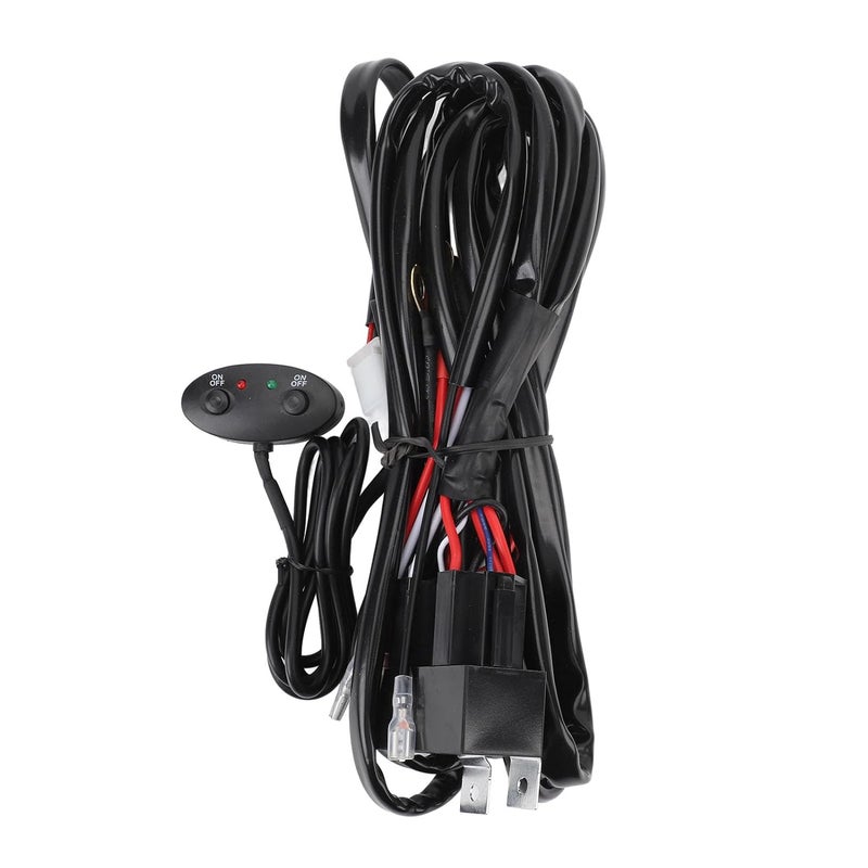 مجموعة كابلات الإضاءة الخافتة بجهد DC12V وموصلات Wi، كابل بقطر 16AWG وسعة تدفق 40A، مجموعة كابلات مزدوجة اللون، موصلات Wi للمرحل الخاص بالإضاءة الخافتة لأعمدة LED أو وحدات LED المستخدمة في ظروف الضباب، طول الكابل: 6.56 قدم - Image 1