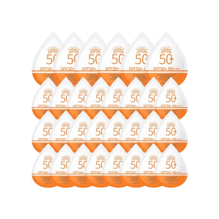 30 Pcs Mini Sunscreen Bulk, SPF 50+ Travel Size Sunscreen for Face & Body, Bulk Mini Sunscreen Packets for Party Favor,Travel Sunscreen Lotion,Lightweight & Non-Greasy,Summer Vacation & Outdoor Sports